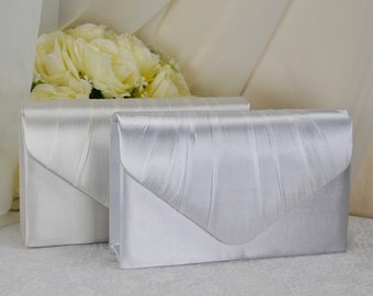 Bride Satin Clutch Bag, Over 25 colours, Wedding Purse, Box Clutch, Bridal Bag, Evening Bag, Bridesmaid Handbag