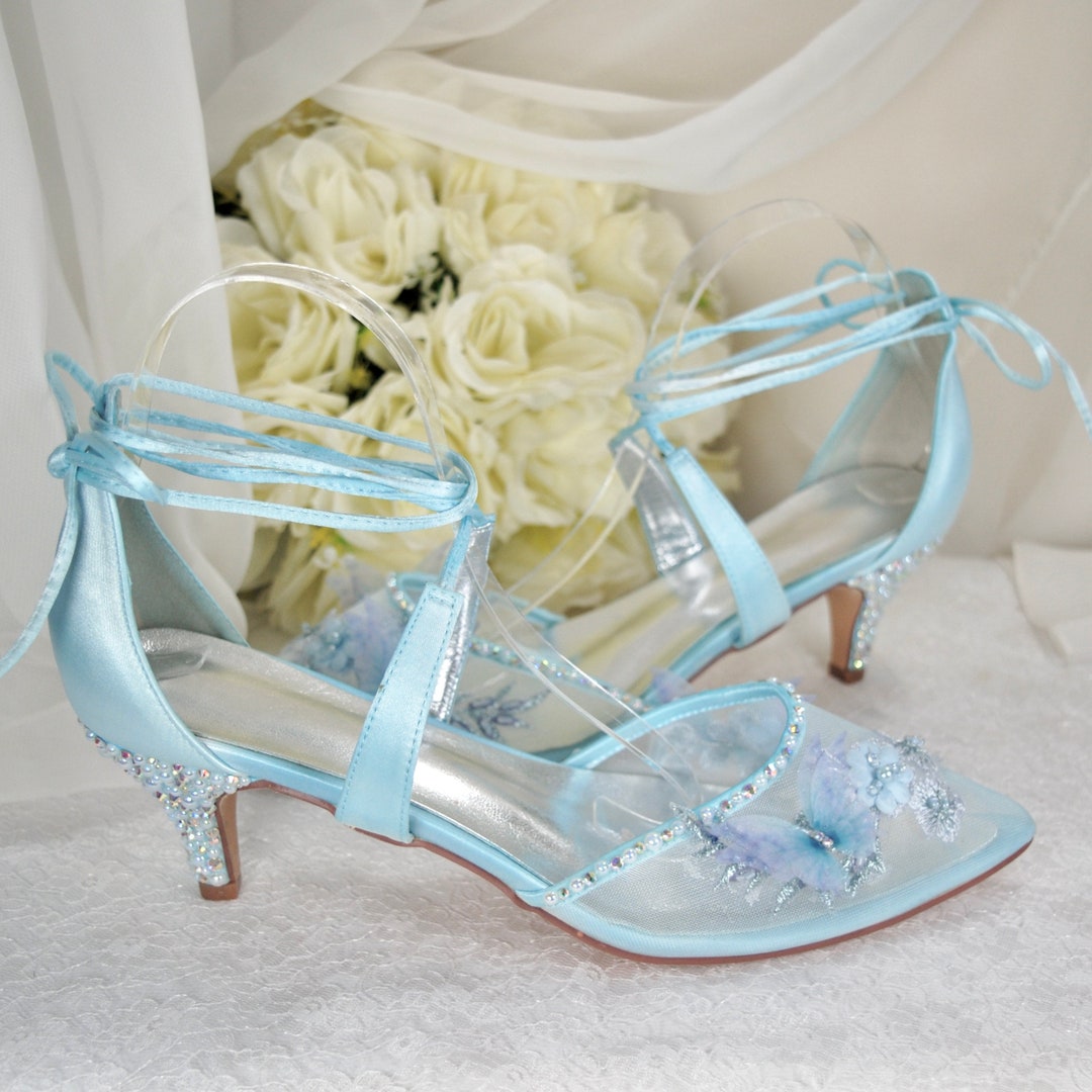 Something Blue Bridal Sandals Butterfly Wedding Shoes Floral Etsy