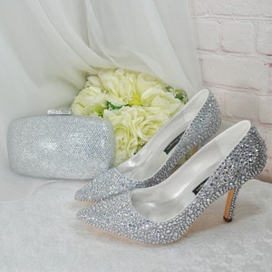 Cinderella Swarovski Style Crystal Heels Clutch Bag: Rhinestone