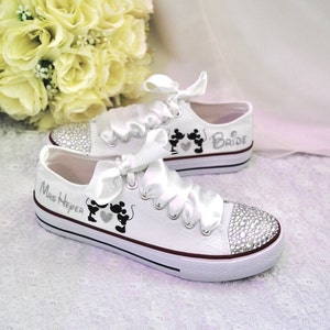 Alternative Wedding Shoes Personalised Canvas Trainers Sneakers Reception Bridal Shoes Pumps Flat Shoe for Bride Groom