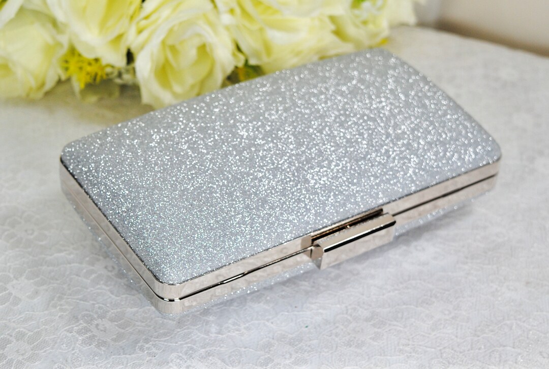 Women's Evening Clutch Bag Smooth Glitter Finish Wedding Etsy