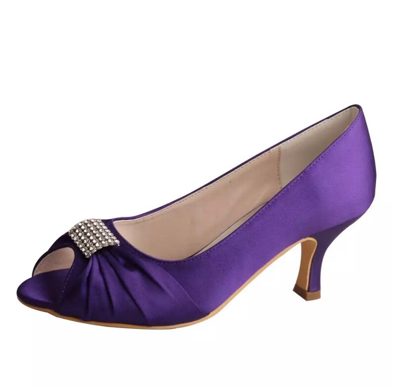 Kitten Heel Satin Wedding Shoes Handmade Bridal Shoes Etsy