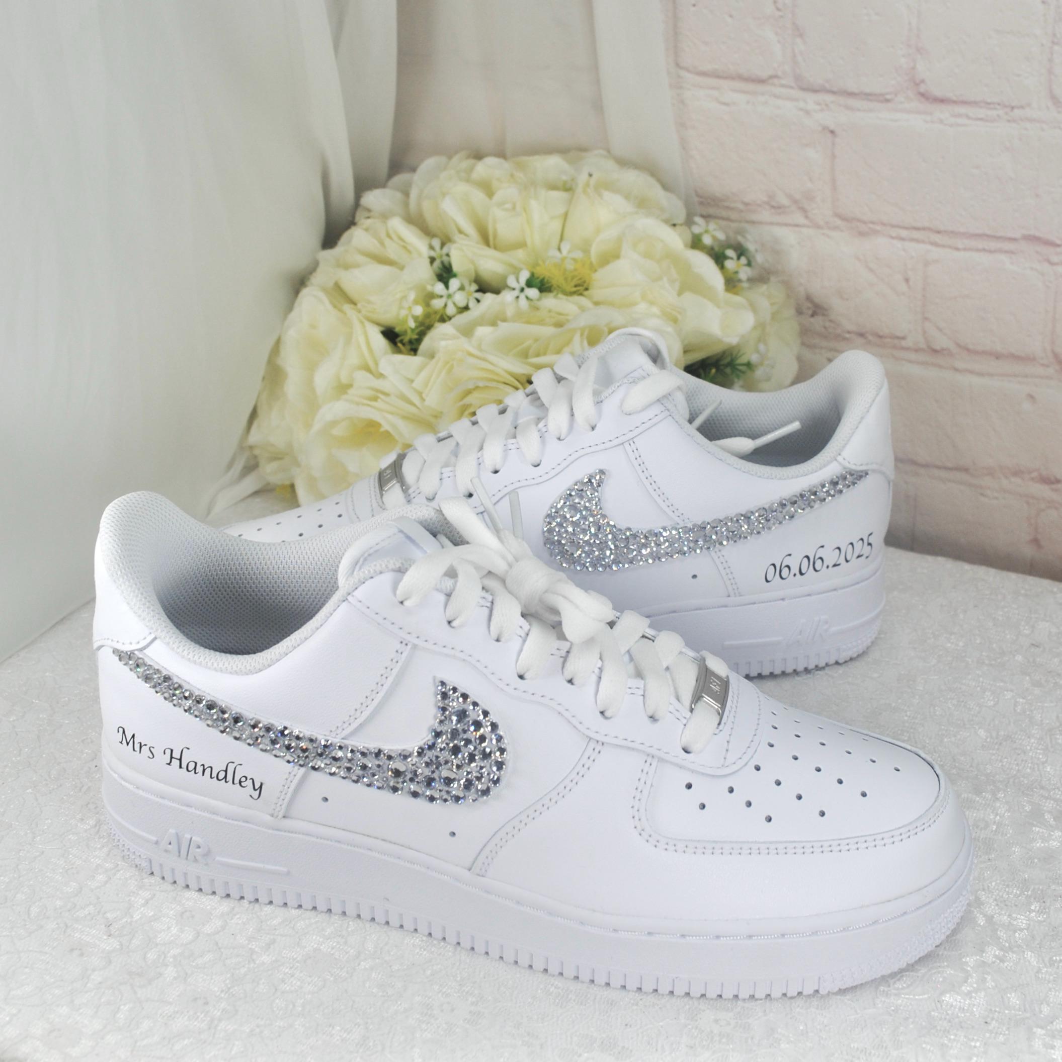 Personalised Bridal AF1 Air Force 1 Trainers Genuine Customised Wedding ...