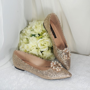 Bridal flat wedding shoes, flat bride shoes, wedding shoes, bridal shoes, white shoes wedding, pearl wedding shoes,
