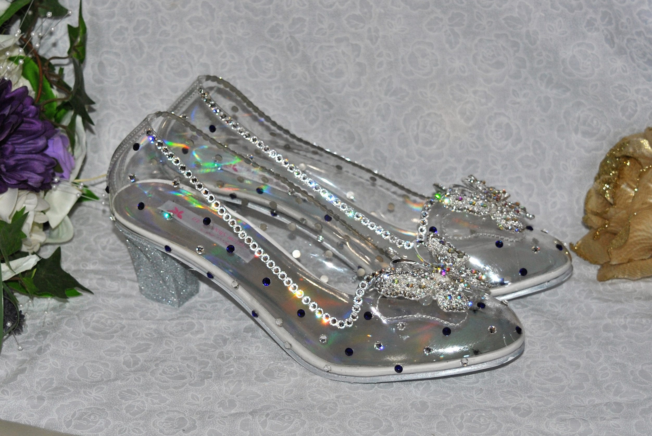 glass wedding slippers