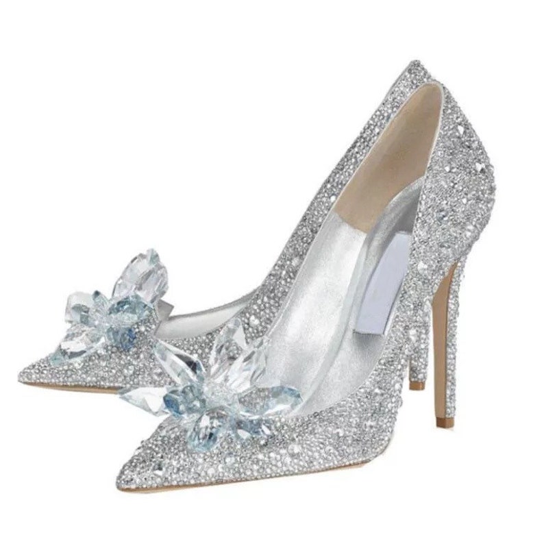 Swarovski Crystal Wedding Shoes. Cinderella White Silver AB | Etsy