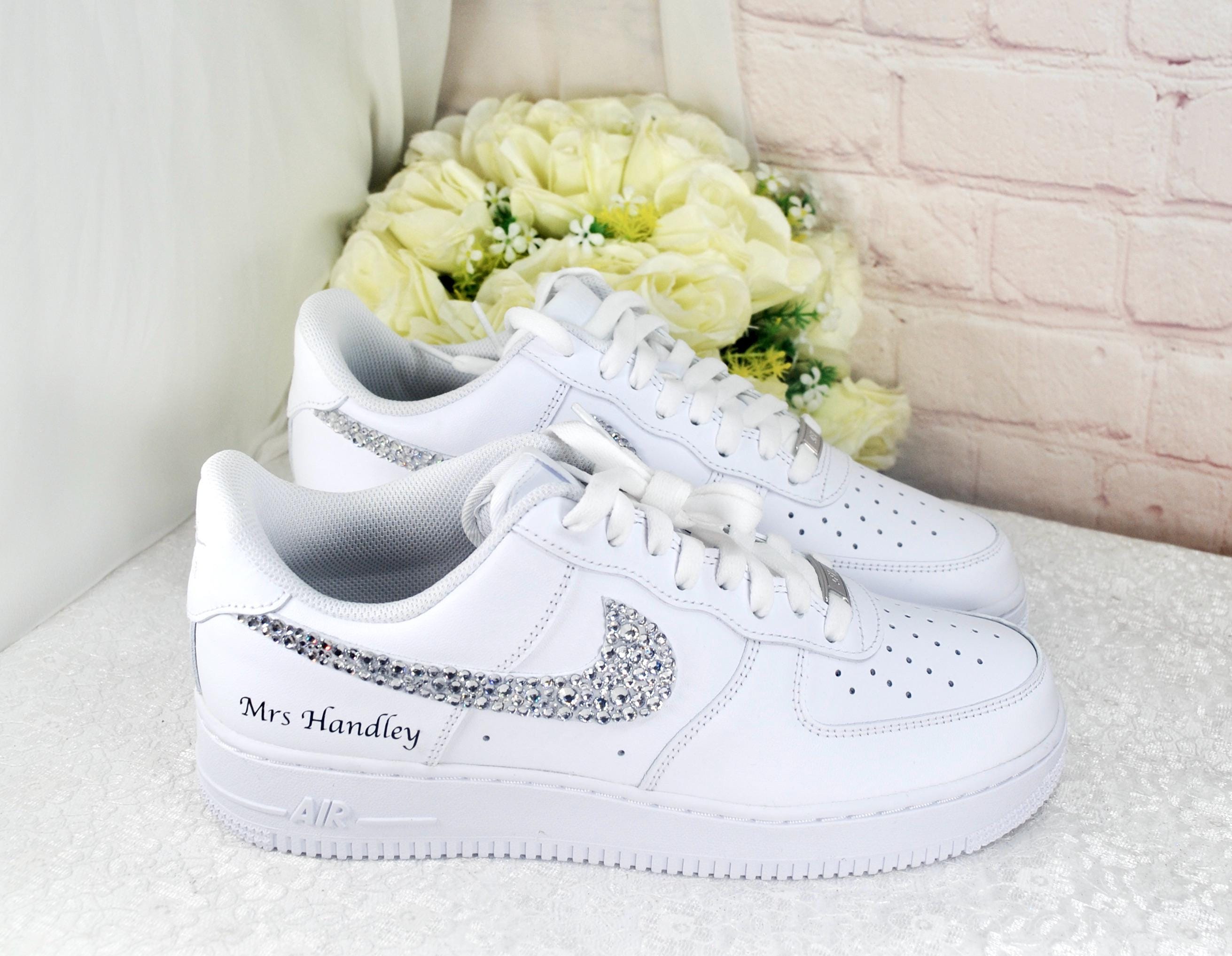 Personalised Bridal AF1 Air Force 1 Trainers Genuine Customised Wedding ...