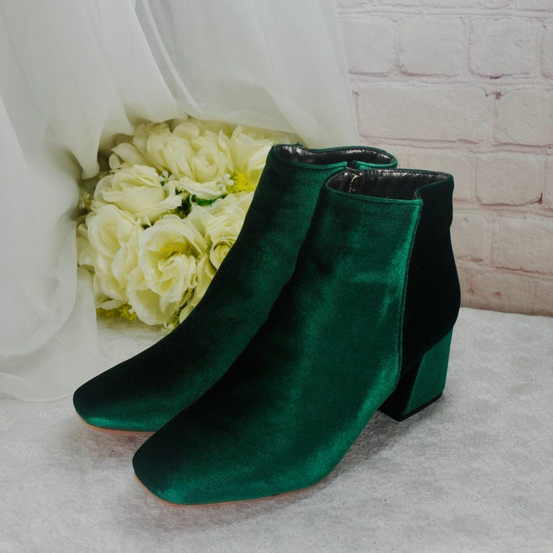 Velvet Wedding Block Heel Boots - Luxurious Bridal Shoes for Winter image 11