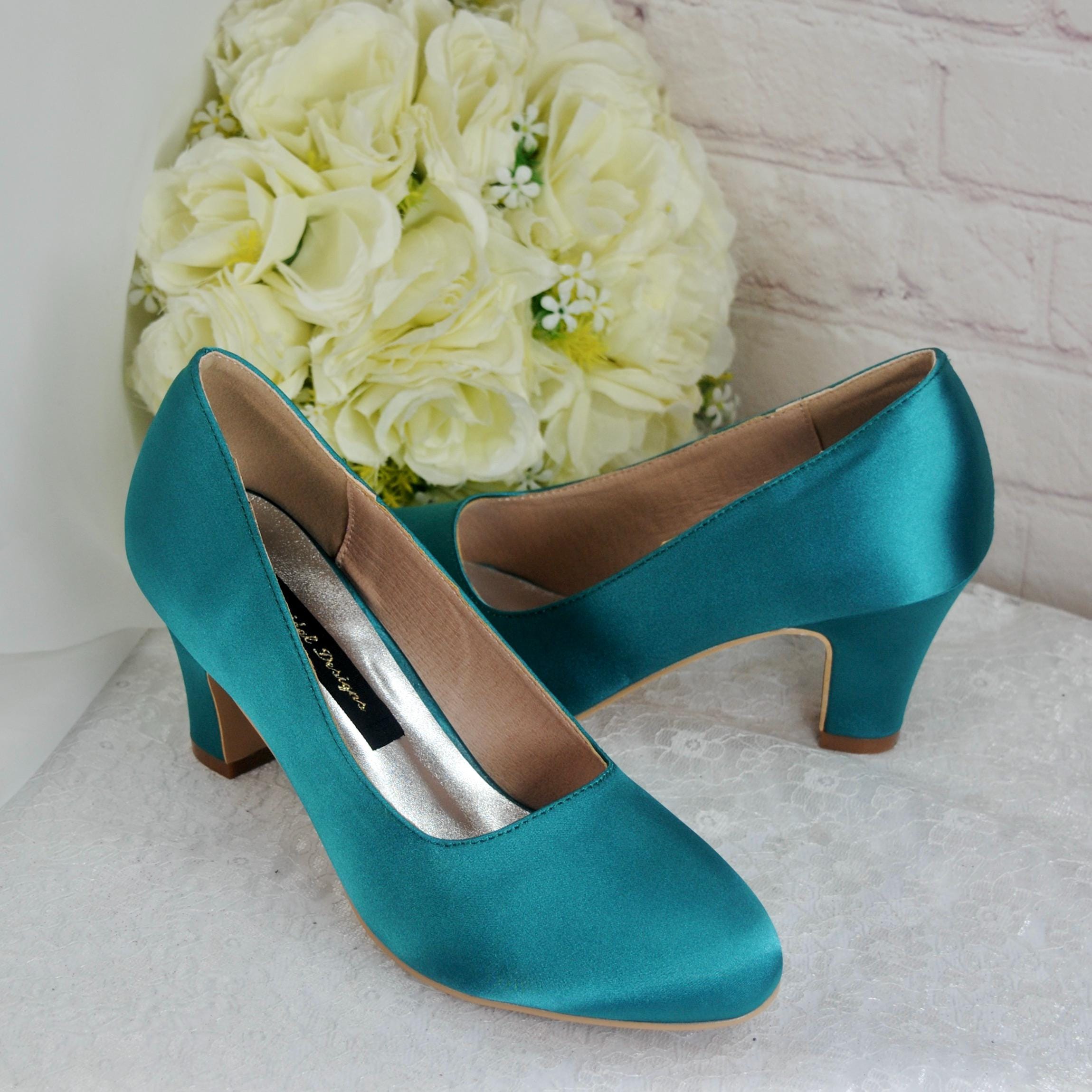 Low Heel Shoes Teal Block Heels Turquoise Block Heel Shoes Online