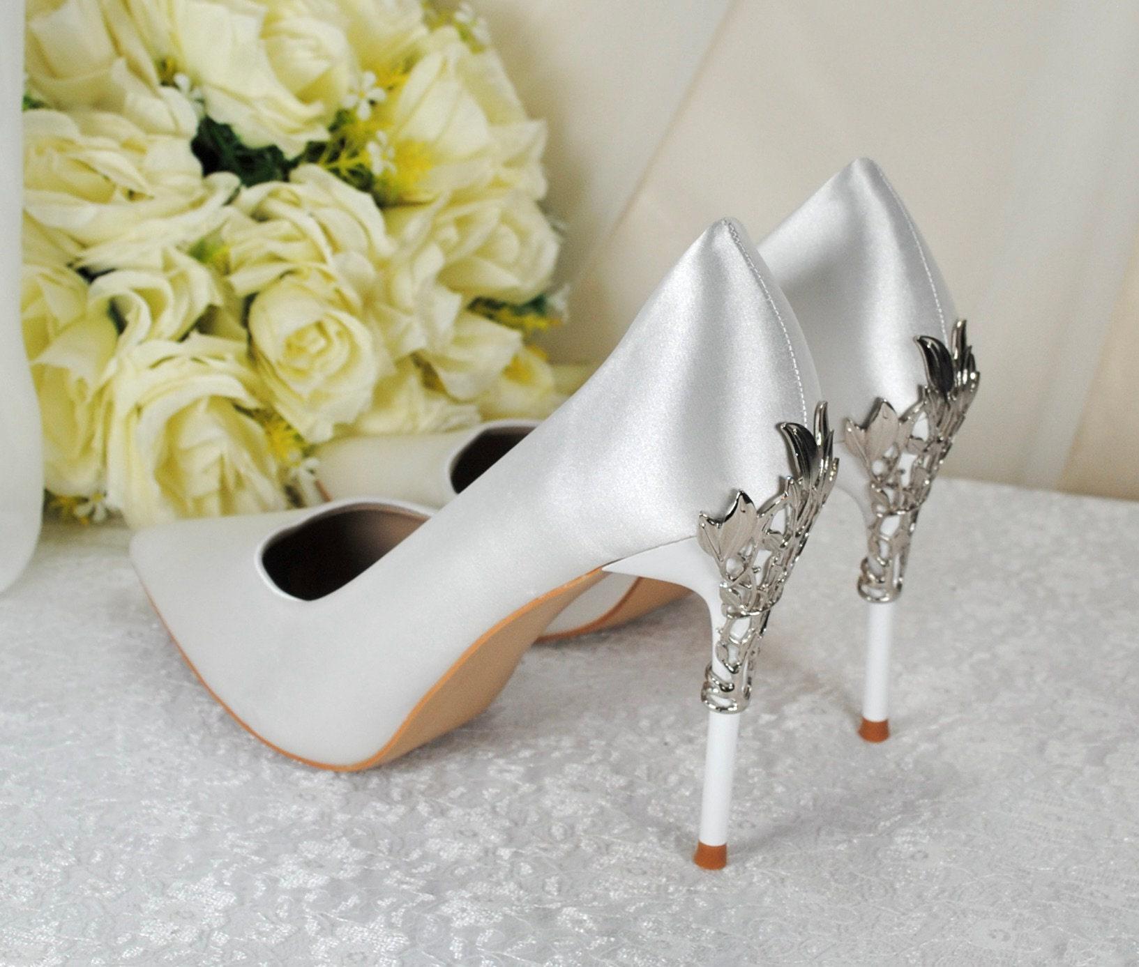 Women Wedding Shoes Summer High Heels Flowers Pointed Toe Ladies Shoes...