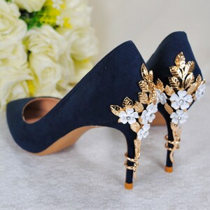 Navy Blue Shoe Clips, Wedding Shoe Clips, Shoe Clip Ons, Bridal Shoe Clips, Shoe  Clips Wedding, Bridal Shoes, Bow Shoe Clips, Shoe Clip Bows 