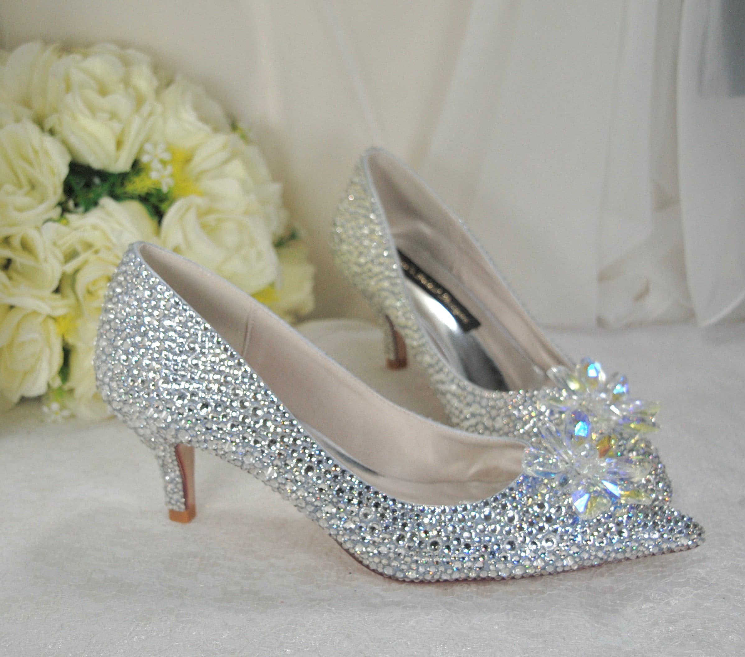 Evening Shoes with Stone Design, Wedding Shoes for Women, Light Beige Stilettos with Swarovski Stone, Stylish Stiletto Heel Bridal Shoes