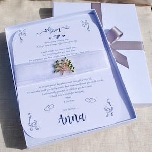 Spilla ricordo in scatola per la madre della sposa