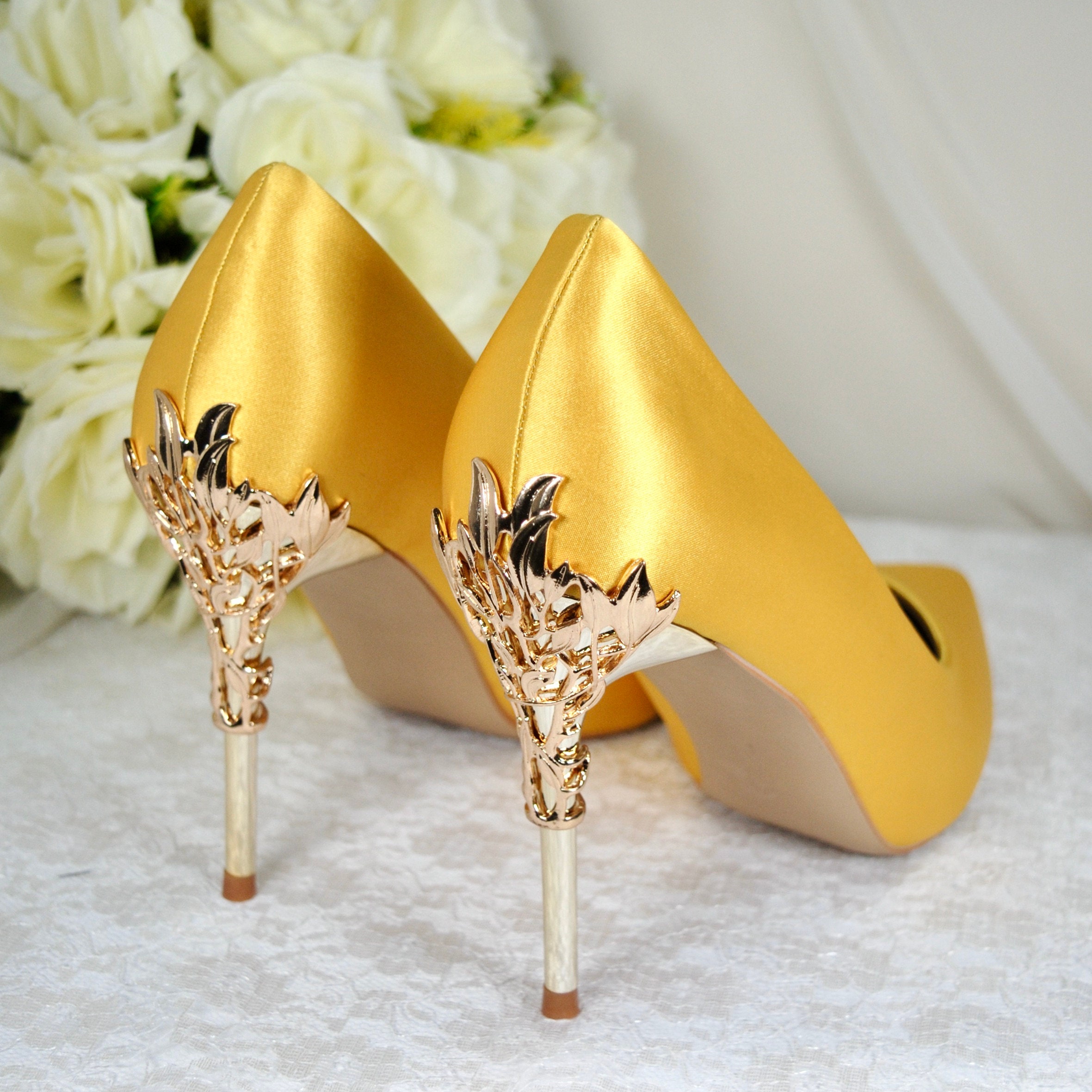 Charming Women Fashion Pointed Toe Yellow Leather Stiletto Heel Pumps  Straps Cross High Heels Formal Dress Heels Wedding Shoes - AliExpress