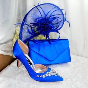 women's royal blue dress shoes SIZE 7.5 Royal Blue Shoes 1 3/4'' Heel Crystals,Royal Blue Low Heel Shoes SIZE 7.5 ready to ship,Open Toe, Royal Blue Satin Heels, Victorian