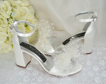 Femmes Mariage Chaussures Gems Bridal bridemaid plat haute basse Chaton Talons 