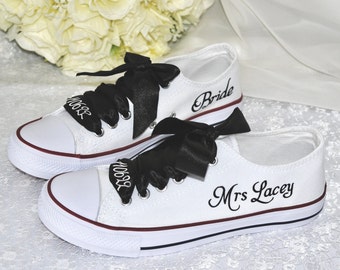 Personalised Wedding Shoes, Bridal Sneakers, Trainers, Comfortable Wedding Shoes