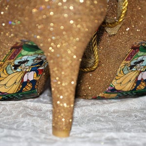 Add on Becci Boo's Custom Shoes Beauty and the Beast Soles. Disney Stained Glass Happy Ending for your Shoes DOES NOT INCLUDE the shoes. image 10