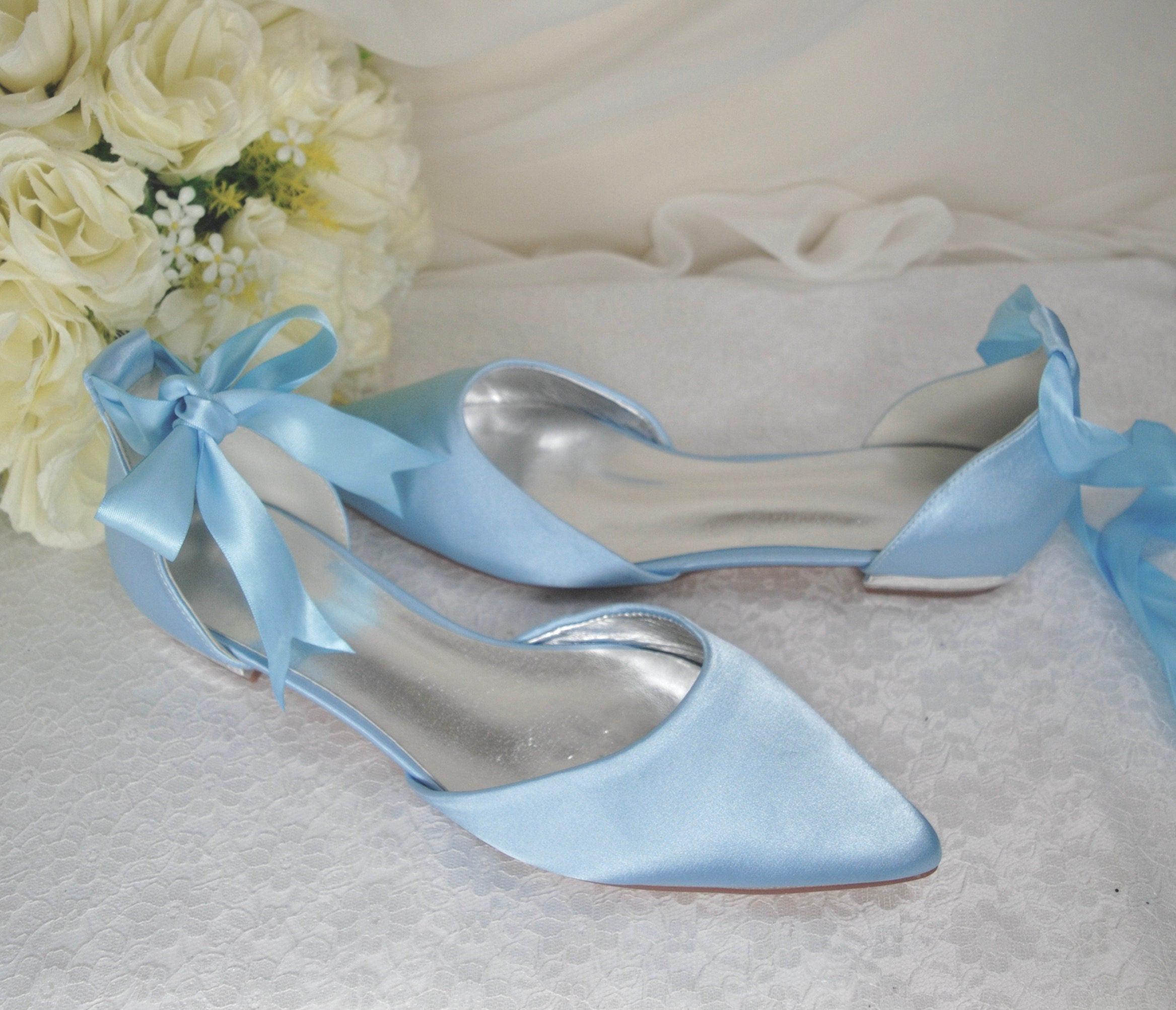 Handmade Satin Bridal Flats: Ivory White & Sky Blue Flat Shoes - Etsy Handmade Satin Bridal Flats: Ivory White & Sky Blue Flat Shoes - Etsy