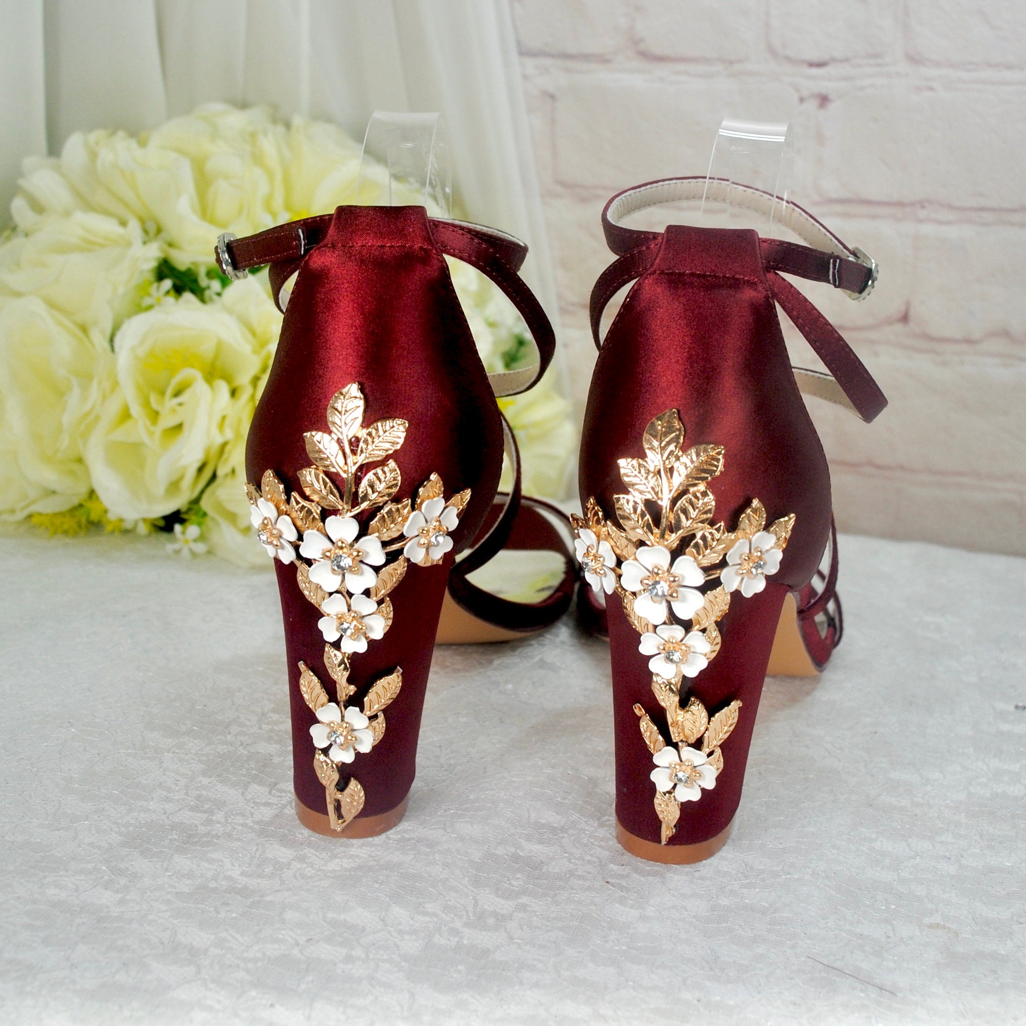 Maroon and Gold Heels for Women - Etsy