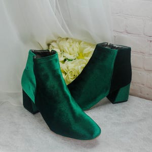 Velvet Wedding Block Heel Boots - Luxurious Bridal Shoes for Winter image 7