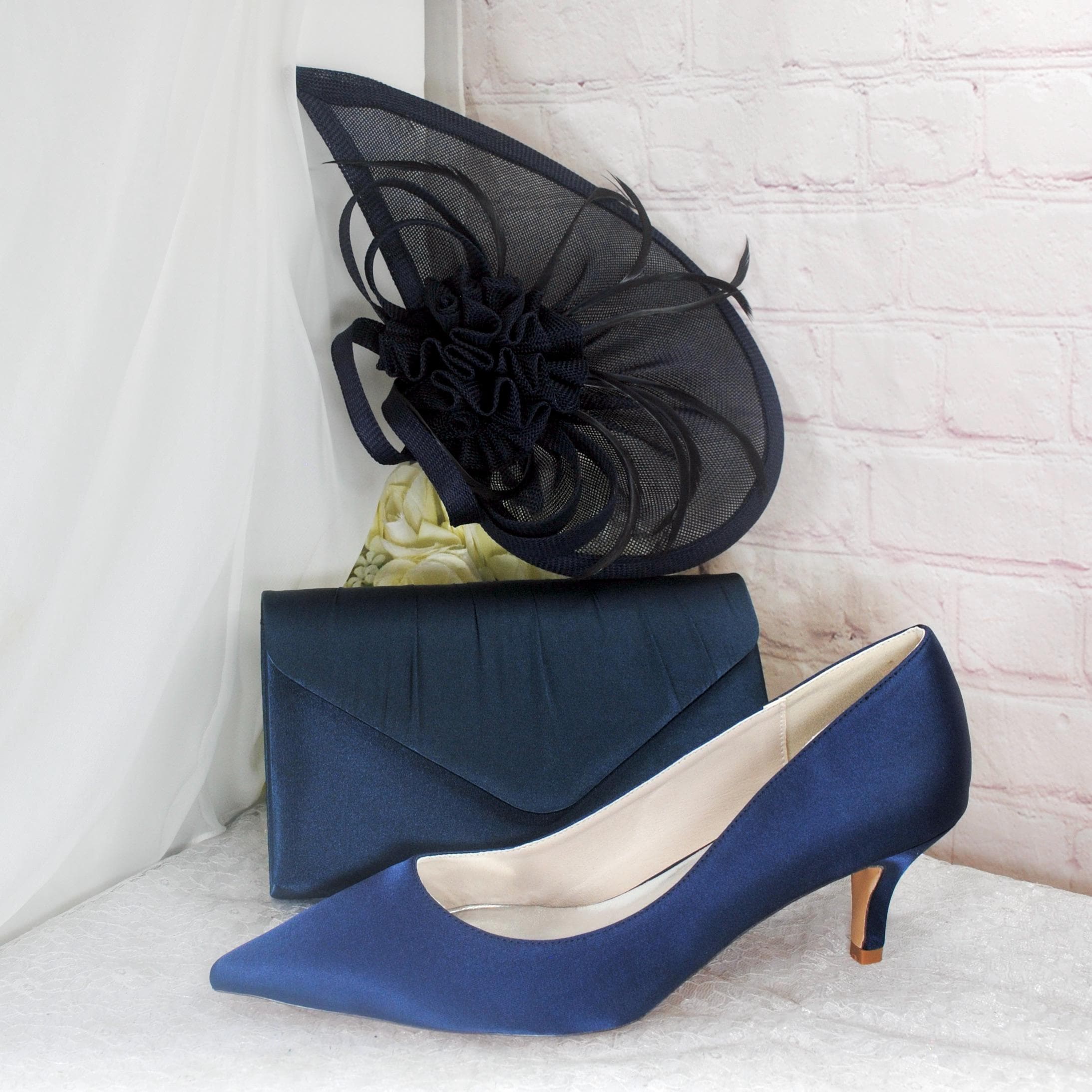 Matching Bag Navy Kitten Heel Shoes For Wedding Diamante Navy Court Shoes  And Matching Bag Bag, image size:2187x2187