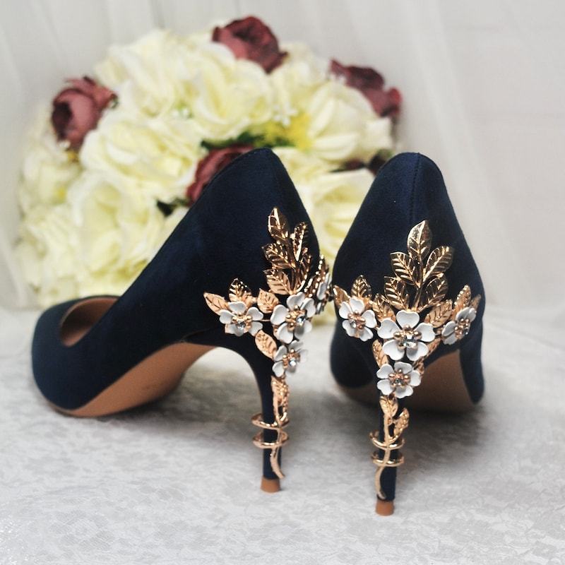 navy bridal shoes