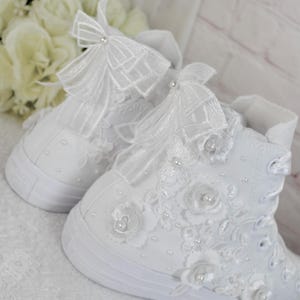 Ivory Wedding Converse: Lace High Top Bridal Shoes
