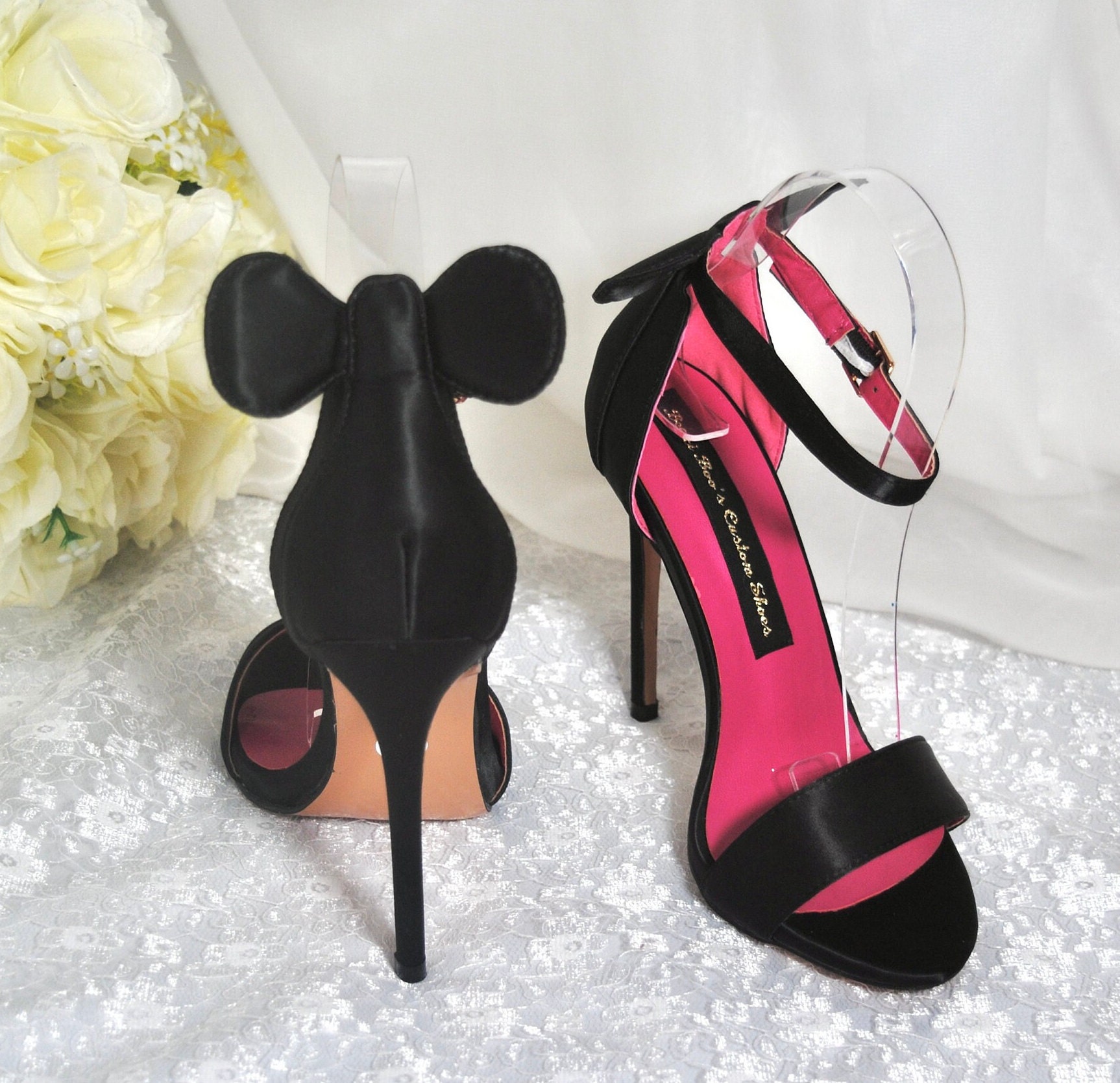 Beautiful Glitter Heels With Mouse Ears 
