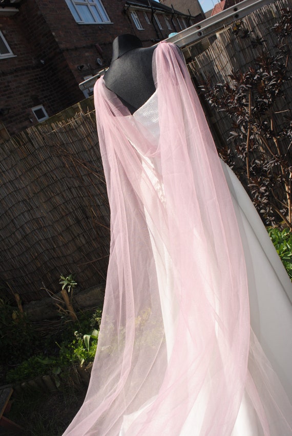 Blush Wedding Cape Pink Bridal Drape Cape Veil Other Colours Sparkle Glitter Fabric or Tulle Etsy Canada