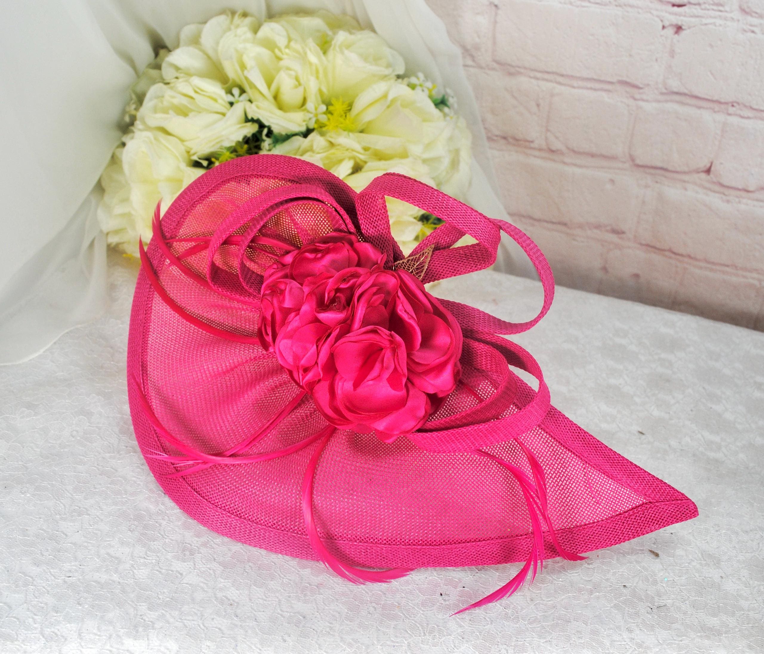 Fuchsia hats for weddings sales