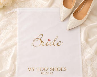 Personalized Wedding Shoe Bag: Cotton Bridal Gift