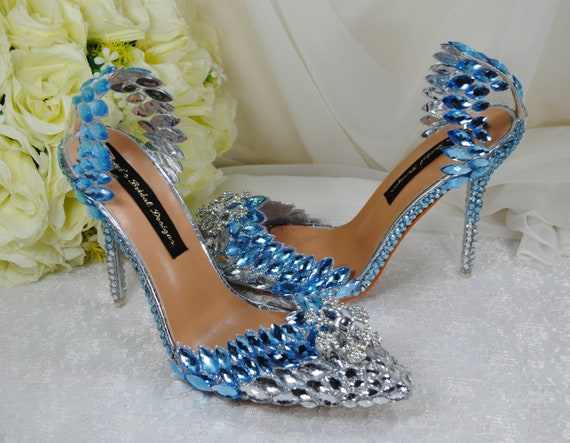 Buy Emerald Green Shoes Block Heel Crystal Pumps Wedding Bridal Heels Online  in India - Etsy