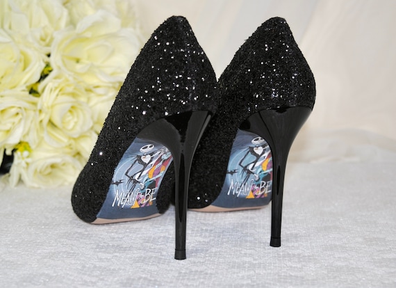 Black Sparkly Heels Platform Pumps Ankle Strap Glitter Shoes | Black  sparkly heels, Heels, Sparkly heels