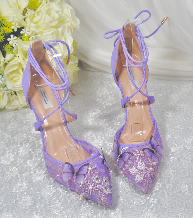 Lilac Butterfly Wedding Shoes UK7/US9/EU40 Etsy