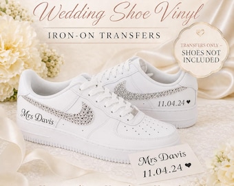 DIY Wedding Shoe Iron On Vinyl: Personalized Converse Trainer Decals