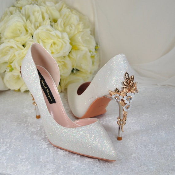 UNICORN Glitter Handmade Vegan Ivory Shimmer Wedding Shoes for Bride  Bridesmaid Hen Do Engagement Party - Etsy UK