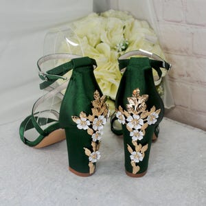 Emerald Green and Gold Shoes - Etsy