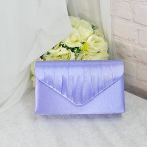Braut Satin Clutch in Lila Lila, Über 25 Farben, Hochzeit Geldbörse, Box Clutch, Brauttasche, Abendtasche, Brautjungfer Handtasche