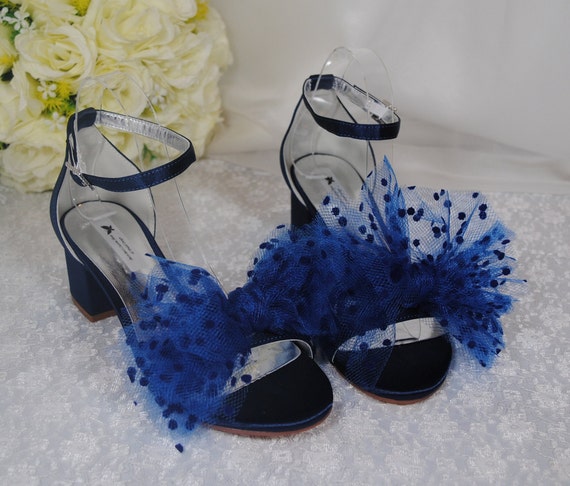 Zapatos de boda azul marino zapatos de novia con tac n de bloque