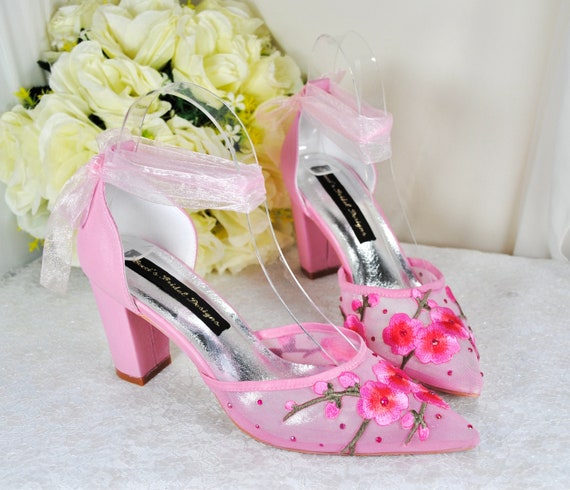 Cerise pink block heel sandals hotsell