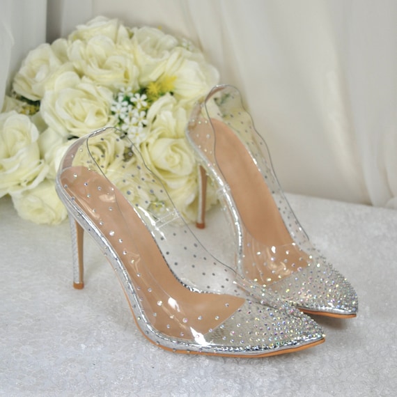 Star style Crystal Butterfly Transparent Women Pumps Jelly Office