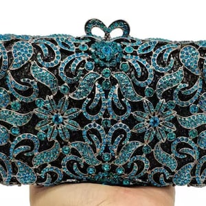 Stunning Swarovski Crystal Evening Bag Blue