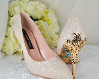 Dull shop gold heels