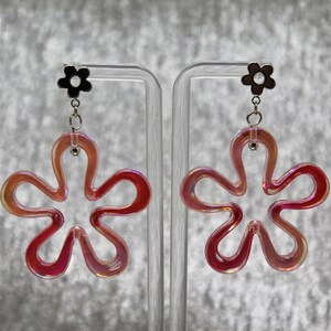 Cosmic Bloom Earrings - Dark & Light Pink