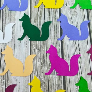 Paper fox - Die cut foxes - Cutout fox - Paper die cut - Fox confetti - Paper fox cutouts - Paper die cut foxes - Foxes - Colorful fox