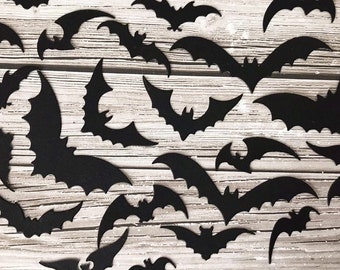 Bat die cut - Bat confetti - Paper bats - Bats - Paper bat cutouts - Paper bat die cuts - Large bats - Small bats - Black bat
