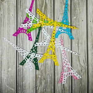 Eiffel tower die cuts - Eiffel tower cutout - Eiffel tower - Paper die cut - Colorful paper - Paper Eiffel tower - Colorful Eiffel towers