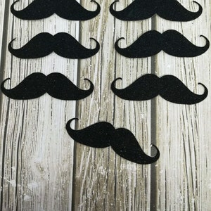 Schnurrbart Die Cut - Glitter Papier Moustache - Glitter Moustache Form - Moustache Glitter - Glitter Papier Moustache Form - Glitter Schwarz