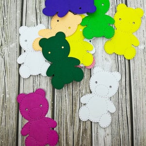 Ours en papier découpé - Ours en papier découpé - Ours en papier - Ours en papier découpé - Ours en papier cartonné - Ours rose - Ours jaune - Ours blanc - Ours